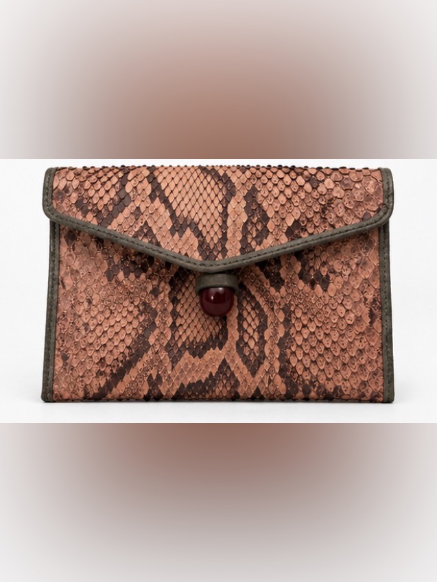 [Beth Levine] New York Vintage Genuine Leather Envelope Clutch